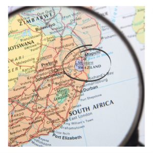extrait carte de l'Afrique du Sud